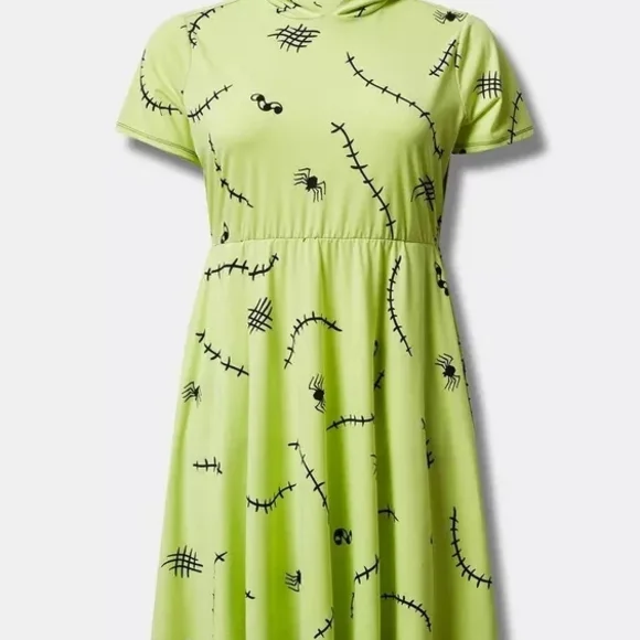 Torrid Disney The Nightmare Before Christmas Oogie Boogie Mini Hooded Dress NWT - Picture 5 of 11
